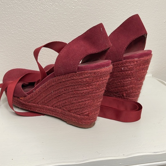 ASOS ankle tie burgundy espadrille 9 - Picture 5 of 8